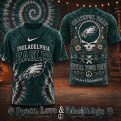 Philadelphia Eagles NFL Peace Love Greateful Dead Special New 3D Shirt