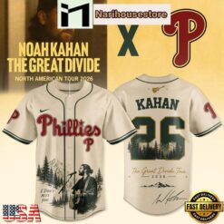 Philadelphia Phillies Noah Kahan The Great Divide Tour 2026 Special Edition Baseball Jersey