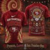 San Francisco 49ers NFL x Greateful Dead Peace Love All Over Print T Shirt 3 San Francisco 49ers NFL Peace Love Greateful Dead Special New 3D Shirt