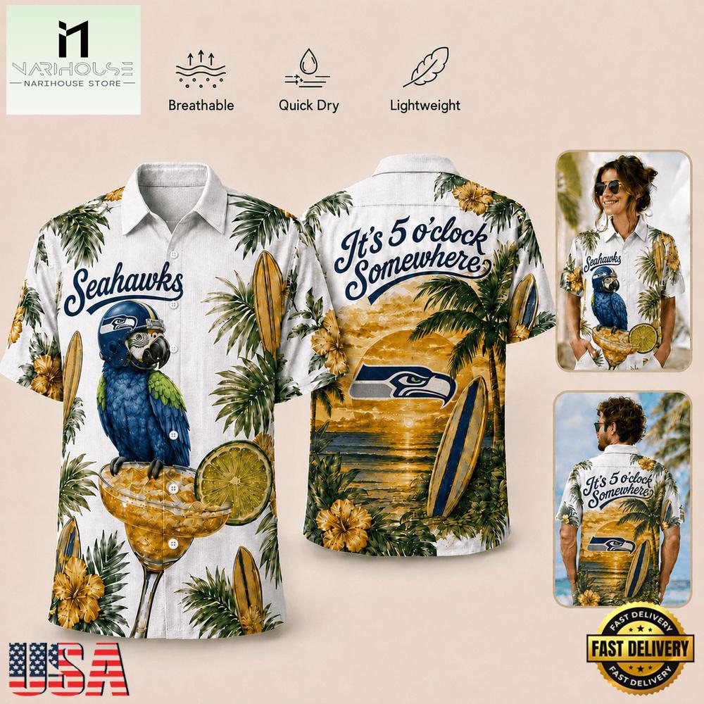 Seattle Seahawks NFL Parrot Summer Hawaiian Shirt Seattle Seahawks NFL Parrot Summer Hawaiian Shirt