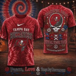 Tampa Bay Buccaneers NFL Peace Love Greateful Dead Special New 3D Shirt