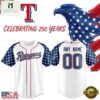 Texas Rangers America’s 250th 2026 Custom Baseball Jersey