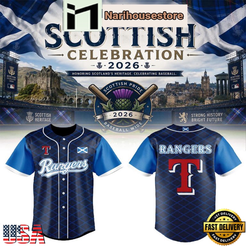 Texas Rangers Scottish Pride Celebration 2026 Special Edition Baseball Jersey Texas Rangers Scottish Pride Celebration 2026 Special Edition Baseball Jersey