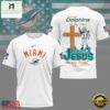 NFL Miami Dolphins Jesus In My Heart T-Shirt 3 Miami Dolphins Faith & Football 3D T-Shirt
