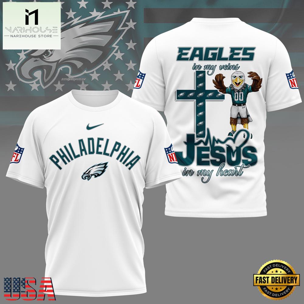 NFL Philadelphia Eagles Jesus In My Heart T-Shirt NFL Philadelphia Eagles Jesus In My Heart T-Shirt