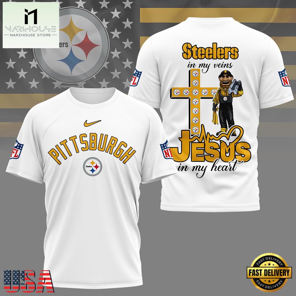 NFL Pittsburgh Steelers Jesus In My Heart T-Shirt NFL Pittsburgh Steelers Jesus In My Heart T-Shirt