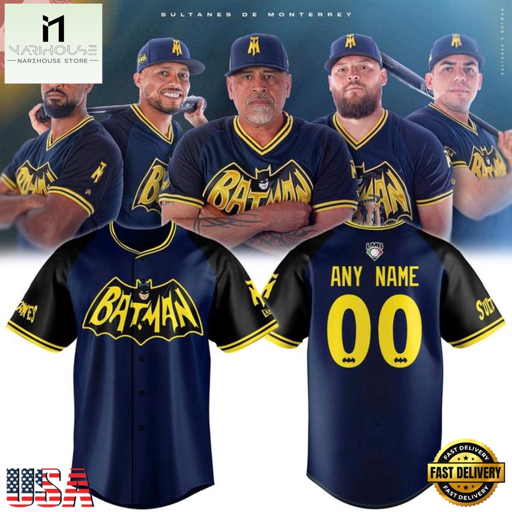 Sultanes de Monterrey x Batman Night 2026 Custom Baseball Jersey Sultanes de Monterrey x Batman Night 2026 Custom Baseball Jersey
