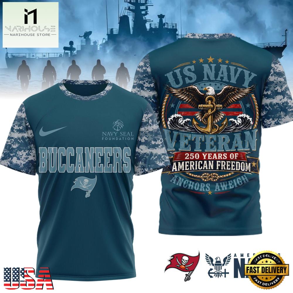 Tampa Bay Buccaneers US Navy Veteran 250 Years American Freedom T Shirt Tampa Bay Buccaneers US Navy Veteran 250 Years American Freedom T Shirt