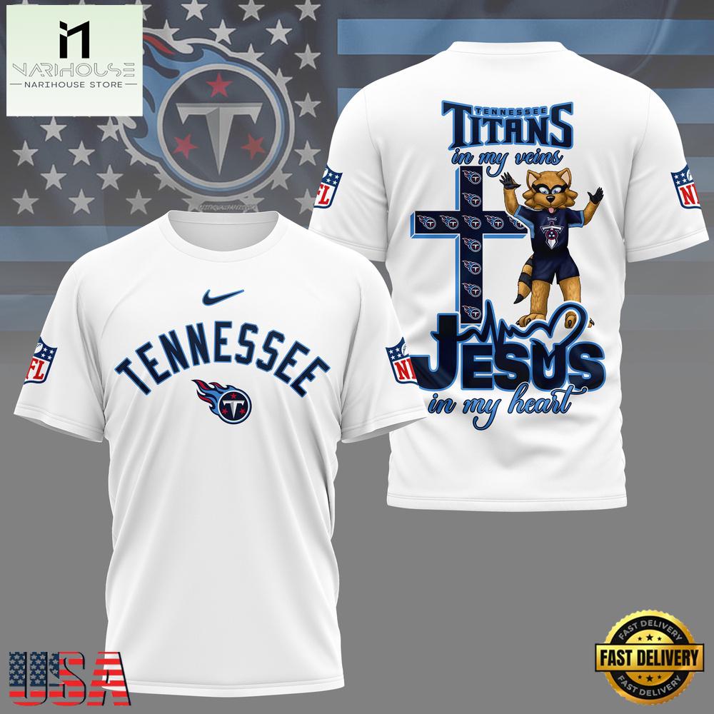 NFL Tennessee Titans Jesus In My Heart T-Shirt NFL Tennessee Titans Jesus In My Heart T-Shirt