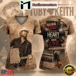 Toby Keith Made In America Raised On Country V Neck T-Shirt