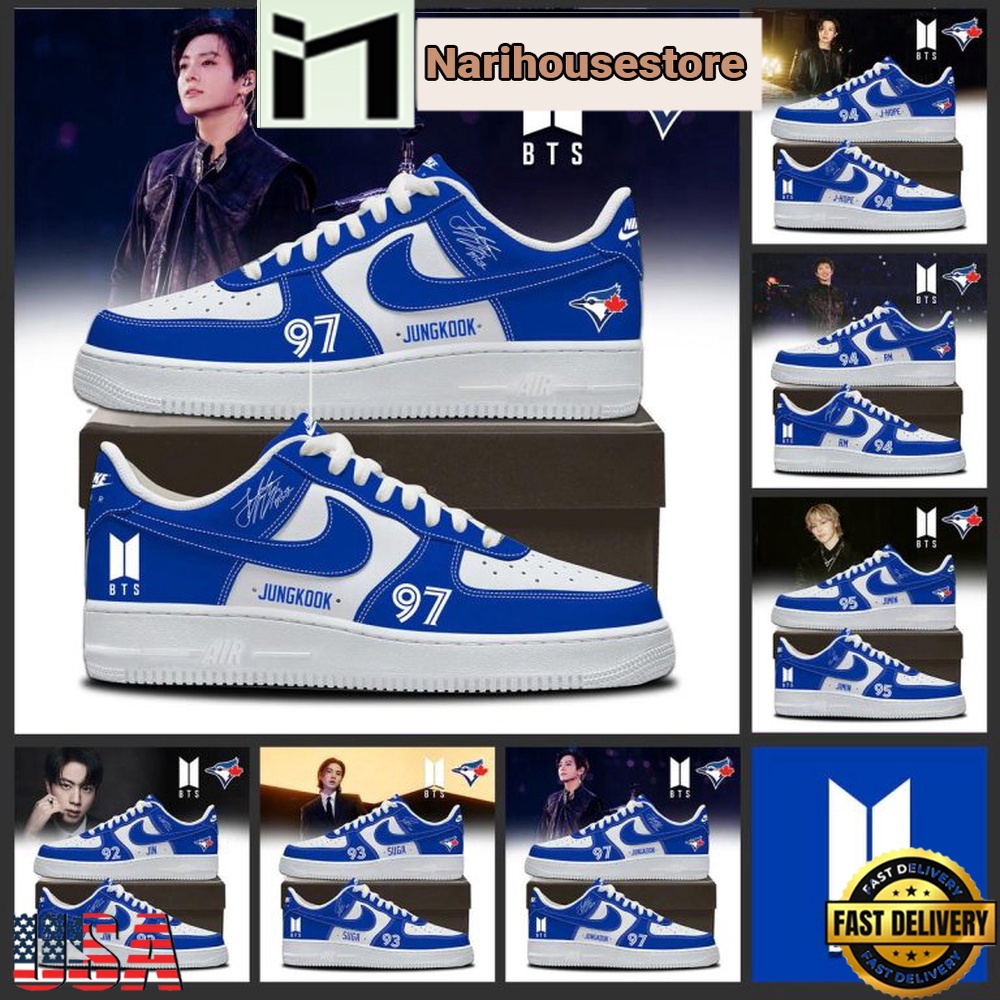 Toronto Blue Jays x BTS World Tour 2026 Air Force 1 Sneakers Shoes Toronto Blue Jays x BTS World Tour 2026 Air Force 1 Sneakers Shoes