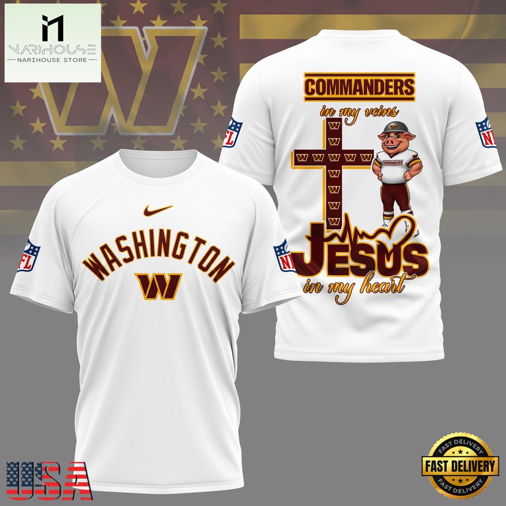 NFL Washington Commanders Jesus In My Heart T-Shirt NFL Washington Commanders Jesus In My Heart T-Shirt