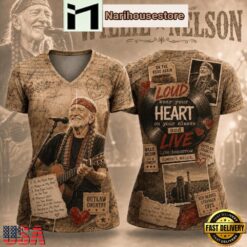 Willie Nelson Outlaw Country V Neck T-Shirt