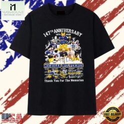 147th Anniversary 1879 2026 Michigan Wolverines Rick Leach And Legends Thank You For The Memories Signatures Premium T Shirt , Stylish 2D Graphic Shirt