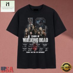 16 Years Of The Walking Dead 2010 2026 Signatures Cast T Shirt, Music Fan 2D Shirt 16 Years OF The Walking Dead 2010 2026 Signatures Cast T Shirt