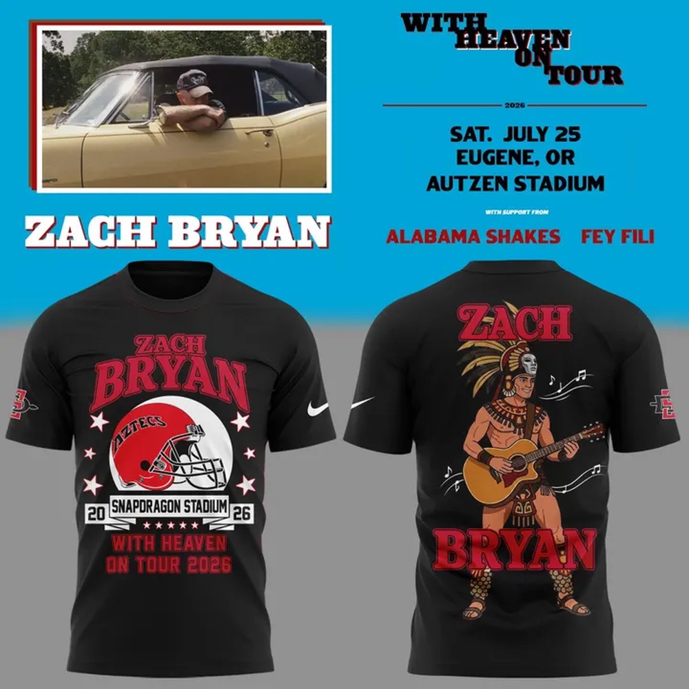 Zach Bryan x San Diego State With Heaven On Tour 2026 Mascot Design Spcecial New T Shirt , Trending New Design Shirt Zach Bryan x San Diego State With Heaven On Tour 2026 Mascot Design Spcecial New T Shirt , Trending New Design Shirt