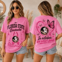 Florida State Seminoles 2026 NCAA Pink October Breast Cancer Awareness Fan Pride Unisex T Shirt , NCAA College 3D Shirt Florida State Seminoles 2026 Ncaa Pink October Breast Cancer Awareness Fan Pride Unisex T Shirt