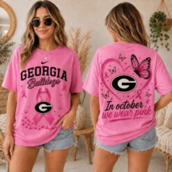 Georgia Bulldogs 2026 NCAA Pink October Breast Cancer Awareness Fan Pride Unisex T Shirt , NCAA College 3D Shirt Georgia Bulldogs 2026 Ncaa Pink October Breast Cancer Awareness Fan Pride Unisex T Shirt
