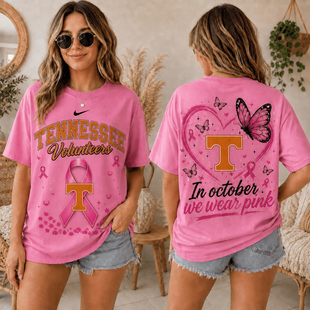 Tennessee Volunteers 2026 NCAA Pink October Breast Cancer Awareness Fan Pride Unisex T Shirt , NCAA College 3D Shirt Tennessee Volunteers 2026 NCAA Pink October Breast Cancer Awareness Fan Pride Unisex T Shirt , NCAA College 3D Shirt
