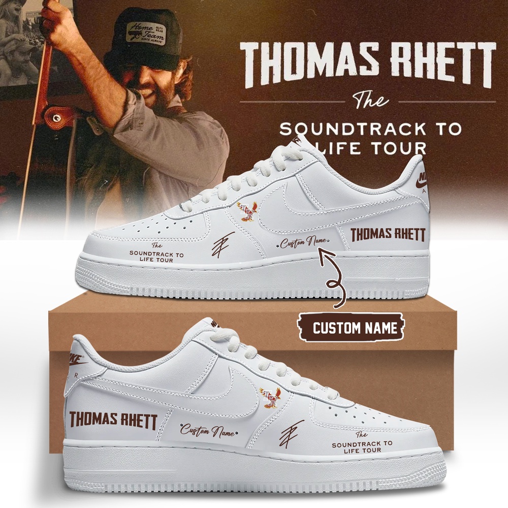 Thomas Rhett The Soundtrack to Life Tour 2026 Signature White Air Force 1 Shoes Sneaker , Music Artist AF1 Shoes Thomas Rhett The Soundtrack to Life Tour 2026 Signature White Air Force 1 Shoes Sneaker , Music Artist AF1 Shoes
