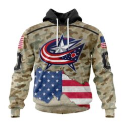 NHL Columbus Blue Jackets Specialized Kits For United State With Camo Color Hoodie, T Shirt , NHL 3D Game Day Tee Nhl Columbus Blue Jackets Specialized Kits For United State With Camo Color Hoodie T Shirt 1