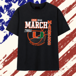 Miami Hurricanes 2026 Ncaa Mens Basketball March Madness The Road To Indianapolis Premium T Shirt , Stylish 2D Graphic Shirt Miami Hurricanes 2026 Ncaa Mens Basketball March Madness The Road TO Indianapolis Premium T Shirt