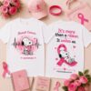 Snoopy Together in Pink Breast Cancer Awareness Ribbon, Heartbeat & Unity Front and Back T Shirt , Popular 3D Music Tee Snoopy Together IN Pink Breast Cancer Awareness Ribbon Heartbeat Unity Front And Back T Shirt