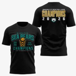 Winnipeg Sea Bears Canadian Elite Basketball League Champions 2026 Limited Edition T Shirt, Hot 3D Shirt Trend Winnipeg Sea Bears Canadian Elite Basketball League Champions 2026 Limited Edition T Shirt