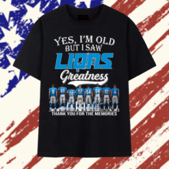 Vintage Yes I'm Old But I Saw Detroit Lions Greatness Thank You For The Memories T Shirt, Stylish 2D Graphic Shirt Vintage Yes I M Old But I Saw Detroit Lions Greatness Thank You For The Memories T Shirt