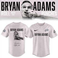 Bryan Adams Roll With The Punches Tour 2026 27 Limited Edition Signature Baseball Jersey, Concert Baseball Jersey Bryan Adams Roll With The Punches Tour 2026 27 Limited Edition Signature Baseball Jersey