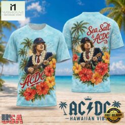 ACDC Hawaiian Vibes Island Lei and Hibiscus 2026 3D Shirt , Popular 3D Music Tee Acdc Hawaiian Vibes Island Lei And Hibiscus 2026 3D Shirt