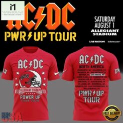 ACDC x UNLV Football Power Up Tour 2026 T Shirt , Popular 3D Music Tee Acdc X Unlv Football Power UP Tour 2026 T Shirt