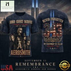 Aerosmith 911 Tribute Twin Towers 343 Graphic 3D Shirt, Popular 3D Music Tee Aerosmith 911 Tribute Twin Towers 343 Graphic 3D Shirt