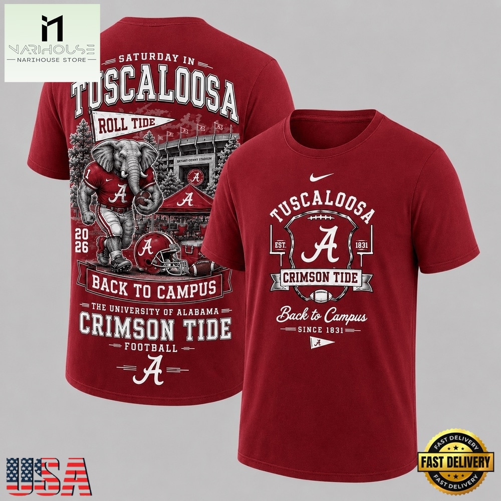 Alabama Crimson Tide 2026 NCAA Back To Campus 3D Shirt , NCAA College 3D Shirt Alabama Crimson Tide 2026 NCAA Back To Campus 3D Shirt , NCAA College 3D Shirt
