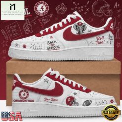 Alabama Crimson Tide 2026 NCAA Football Back To School Air Force 1 Shoes Sneakers , Sporty Sneakers Shoes Alabama Crimson Tide 2026 Ncaa Football Back TO School Air Force 1 Shoes Sneakers
