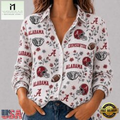 Alabama Crimson Tide NCAA College Spirit Blossoms Women Casual Shirt, CAA Women Team Shirt Alabama Crimson Tide Ncaa College Spirit Blossoms Women Casual Shirt