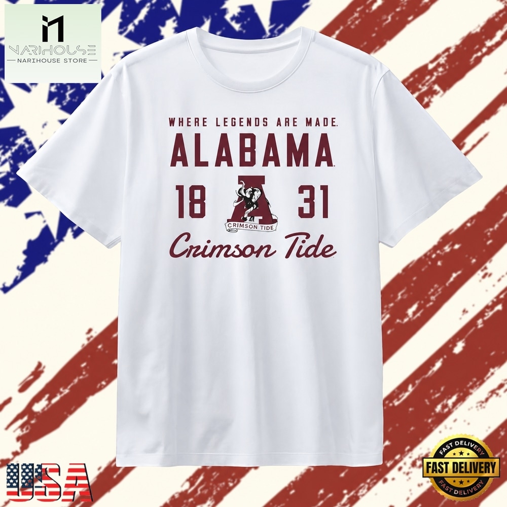 Alabama Crimson Tide Where Legends Are Made 18 31 T Shirt , Stylish 2D Graphic Shirt Alabama Crimson Tide Where Legends Are Made 18 31 T Shirt , Stylish 2D Graphic Shirt
