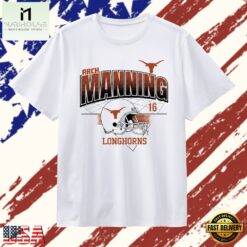 Arch Manning 16 Texas Longhorns football helmet T Shirt , Stylish 2D Graphic Shirt Arch Manning 16 Texas Longhorns Football Helmet T Shirt
