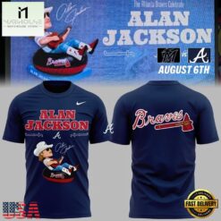 Atlanta Braves Alan Jackson Celebration Night 2026 Blue T Shirt , Music Fans 3D T Shirt Atlanta Braves Alan Jackson Celebration Night 2026 Blue T Shirt