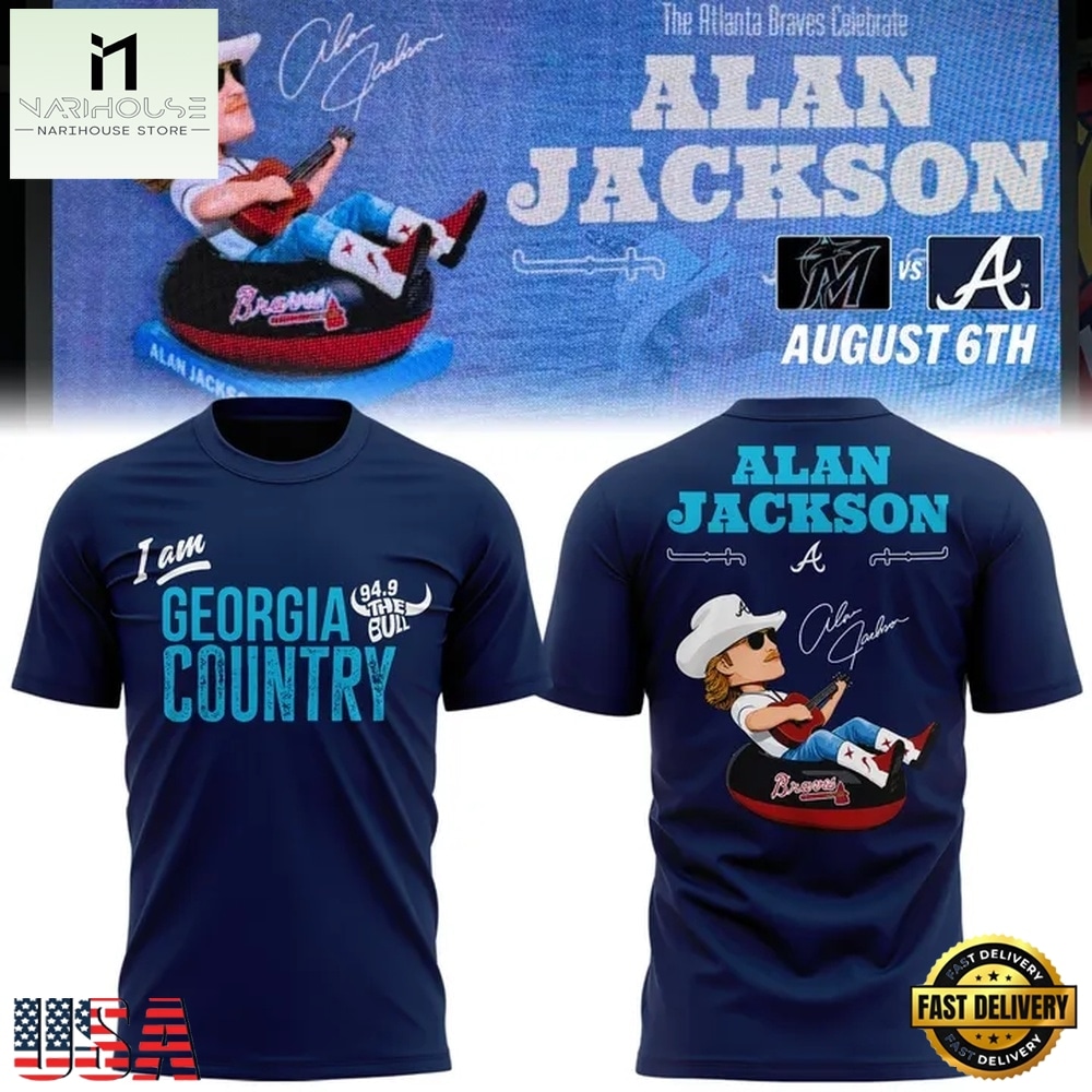 Atlanta Braves Alan Jackson Celebration Night 2026 Signature 3D Shirt , Music Fans 3D T Shirt Atlanta Braves Alan Jackson Celebration Night 2026 Signature 3D Shirt , Music Fans 3D T Shirt