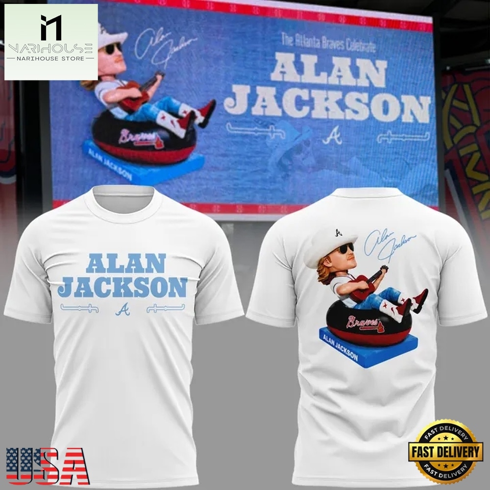 Atlanta Braves Alan Jackson Celebration Night 2026 White T Shirt , Music Fans 3D T Shirt Atlanta Braves Alan Jackson Celebration Night 2026 White T Shirt , Music Fans 3D T Shirt