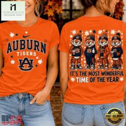 Auburn Tigers 2026 NCAA Autumn Festive Cheer T Shirt , NCAA College 3D Shirt Auburn Tigers 2026 Ncaa Autumn Festive Cheer T Shirt