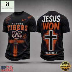 Auburn Tigers NCAA Jesus Won New Design 3D Shirt , NCAA College 3D Shirt Auburn Tigers Ncaa Jesus Won New Design 3D Shirt