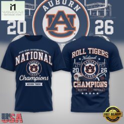 Auburn Tigers NCAA Road to Glory 2026 Football Champions 3D Shirt , NCAA College 3D Shirt Auburn Tigers Ncaa Road TO Glory 2026 Football Champions 3D Shirt