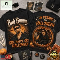 Bad Bunny Halloween Vintage Graphic Spooky Music Fan Shirt, Popular 3D Music Tee Bad Bunny Halloween Vintage Graphic Spooky Music Fan Shirt