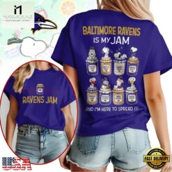 Baltimore Ravens NFL Jam Snoopy Peanuts Football Fan 3D Shirt, NFL Sporty Shirt Baltimore Ravens Nfl Jam Snoopy Peanuts Football Fan 3D Shirt