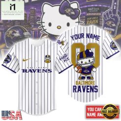 Baltimore Ravens NFL Kitty Game Day Custom Baseball Jersey Shirt , NFL Game Day Jersey Baltimore Ravens Nfl Kitty Game Day Custom Baseball Jersey Shirt