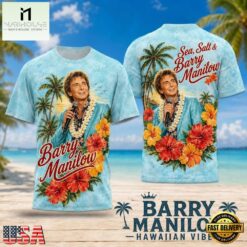 Barry Manilow Tropical Lei Portrait 2026 3D Shirt , Popular 3D Music Tee Barry Manilow Tropical Lei Portrait 2026 3D Shirt