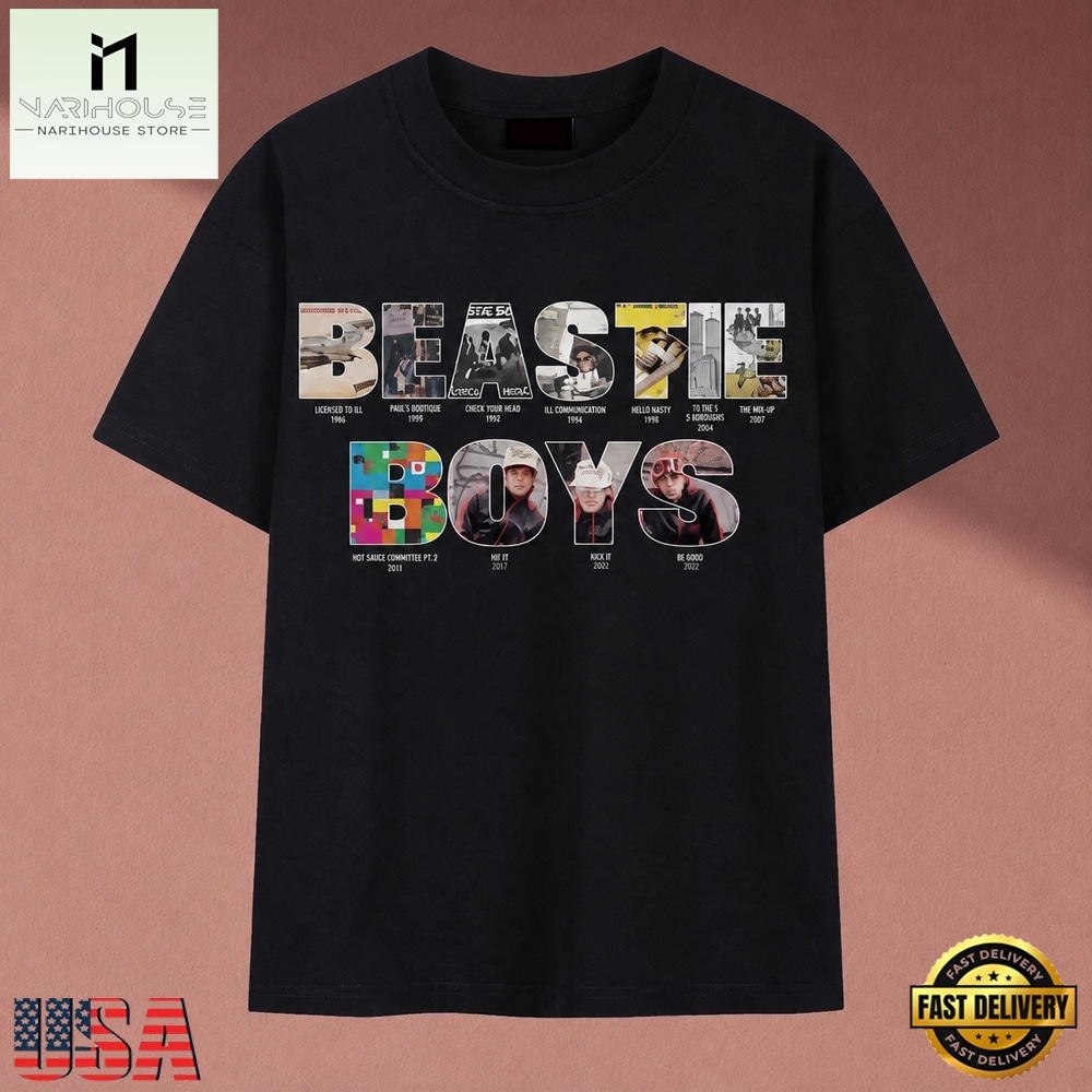 Beastie Boys Album Covers Typography Vintage Hip Hop T Shirt , Music Fan 2D Shirt Beastie Boys Album Covers Typography Vintage Hip Hop T Shirt