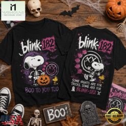 Blink 182 x Snoopy Skeleton Halloween Punk Edition 3D Shirt , Popular 3D Music Tee Blink 182 X Snoopy Skeleton Halloween Punk Edition 3D Shirt
